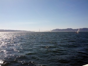 Golden Gate Bridge from the bay.